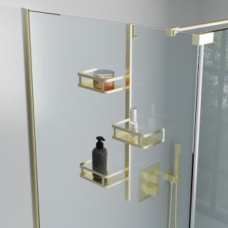 Полка для душевого ограждения Moderno, 650x120x324, золото брашинг